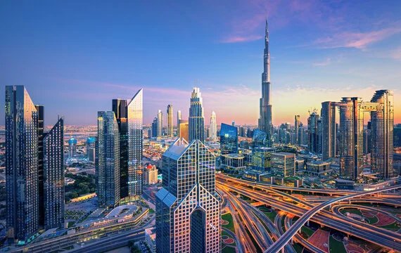 UAE Global Financial Centre Dubai Skyline